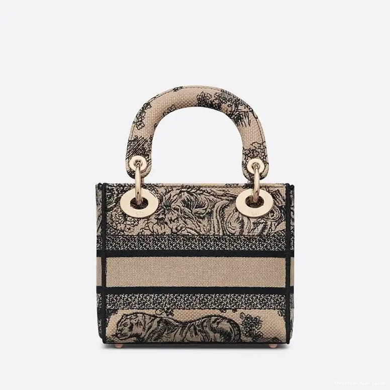 Cheap Beige Mini Motif de Jouy Toile D-lite Bag Lady Canvas 0408 Luxury